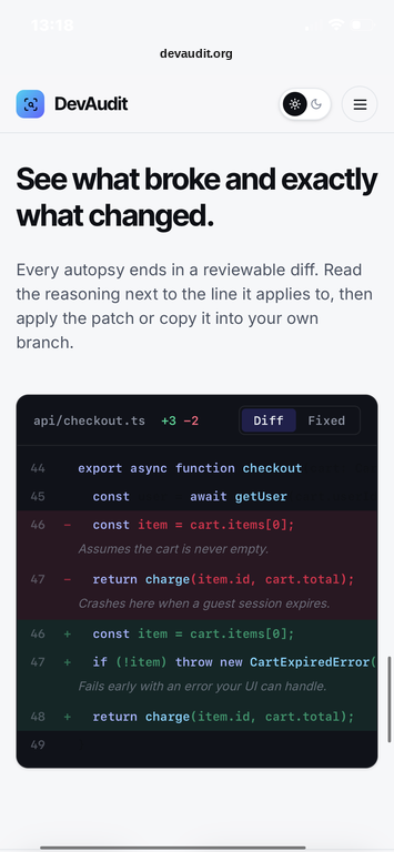 Autopsy of a checkout error